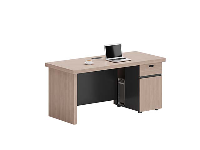 Single-Pedestal Light Oak Executive Office Desk