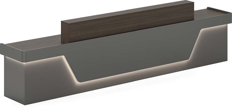 Modern Linear LED Illuminated Reception Desk with Raised Central Divider