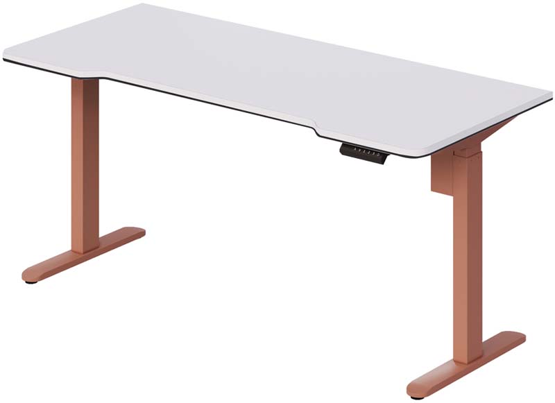 Dual Motor Electric Height Adjustable Standing Desk with Ergonomic Scalloped Desktop