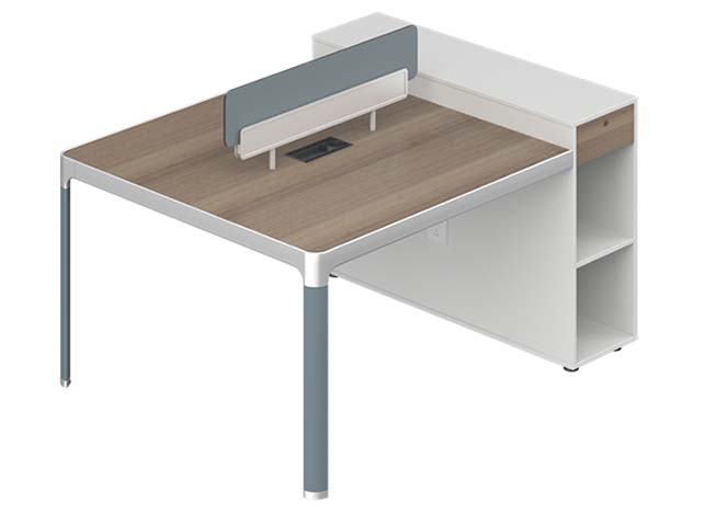 Single Staff Workstation Desk with Side Storage Cabinet and Desk Divider