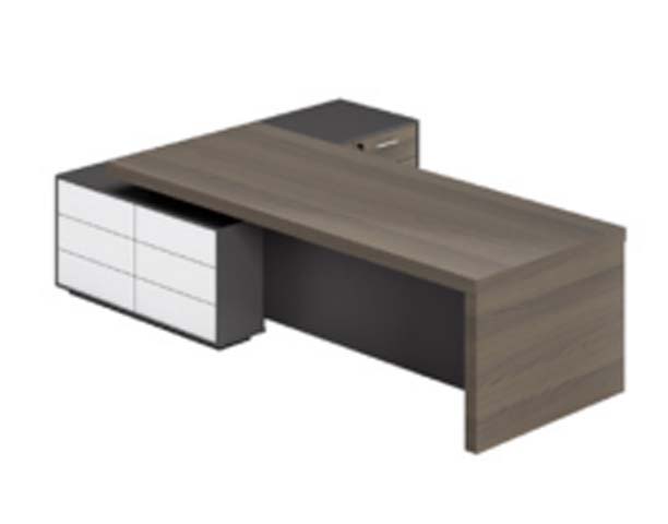 L-Shaped Executive Office Desk with Dual Storage Pedestals