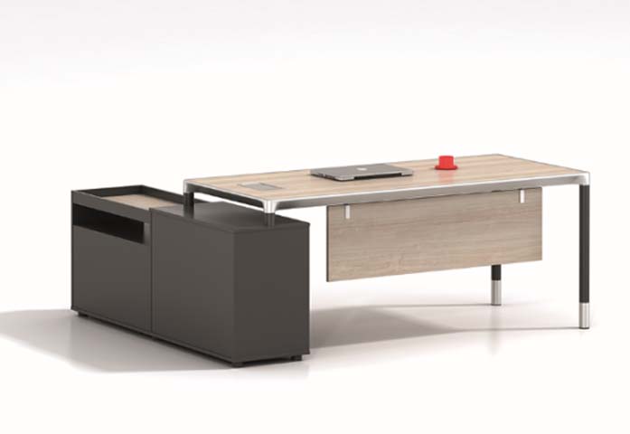 L-Shaped Executive Desk with Left Side Storage Return