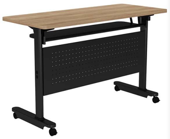 Mobile Nestable Flip-Top Training Table with Perforated Modesty Panel