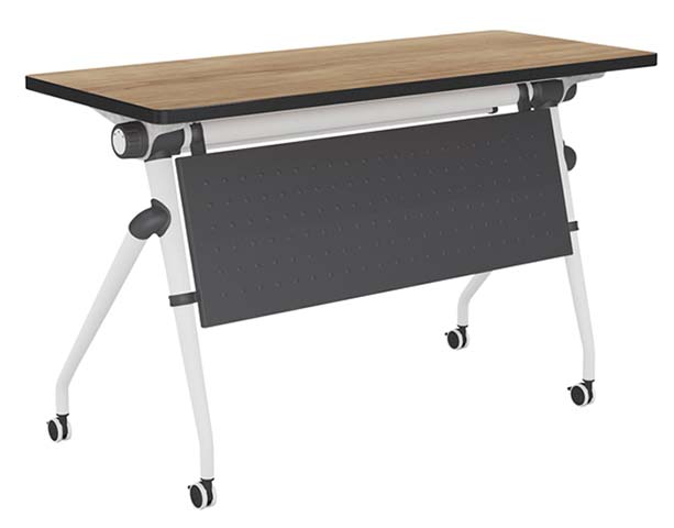 Flip-Top Mobile Nesting Training Table with Perforated Modesty Panel