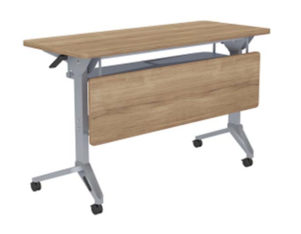 Light Oak Flip-Top Mobile Nesting Training Table with Modesty Panel