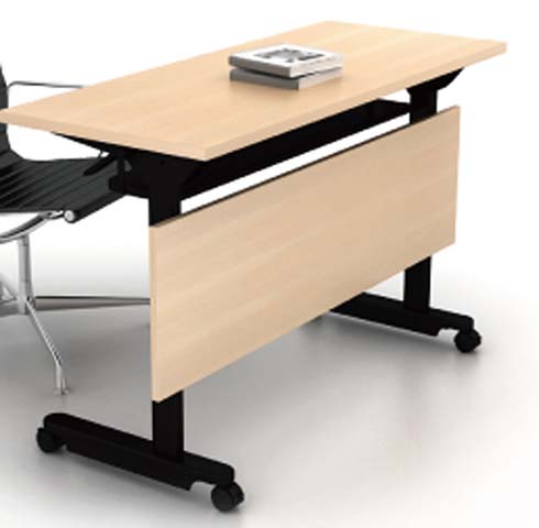 Maple Flip-Top Mobile Nesting Training Table with Modesty Panel
