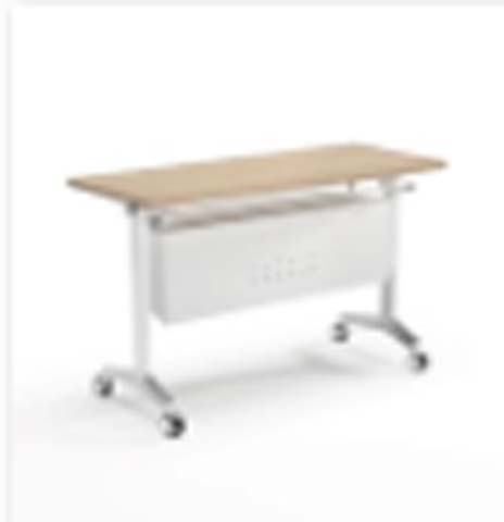 Light Wood Top Mobile Training Table with Modesty Panel