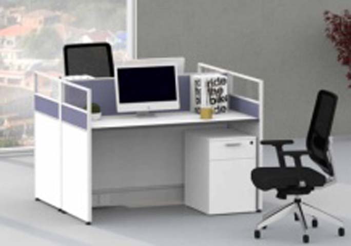 2-Person Modular Office Cubicle Workstation Desk with Dividers