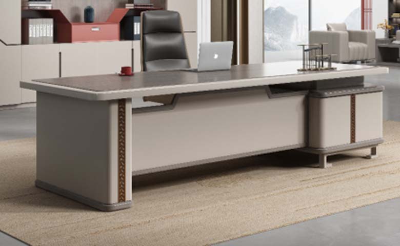 Dual-Tone L-Shaped Executive Desk with Right Storage Pedestal