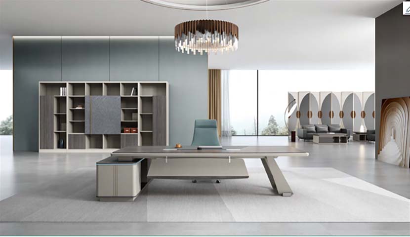Fixed-Height L-Shaped Executive Desk with Left Return Pedestal and Modesty Panel