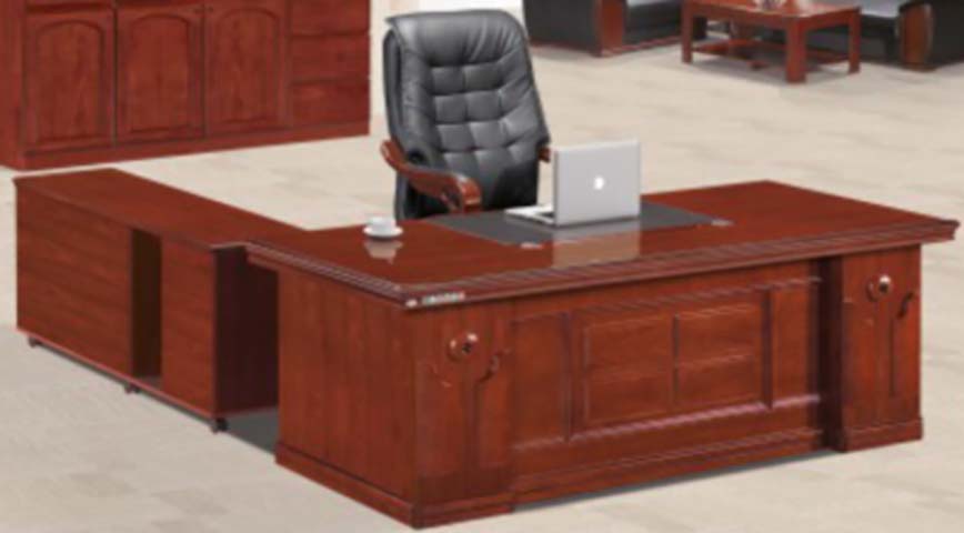 Traditional L-Shaped Executive Desk with Side Return Storage