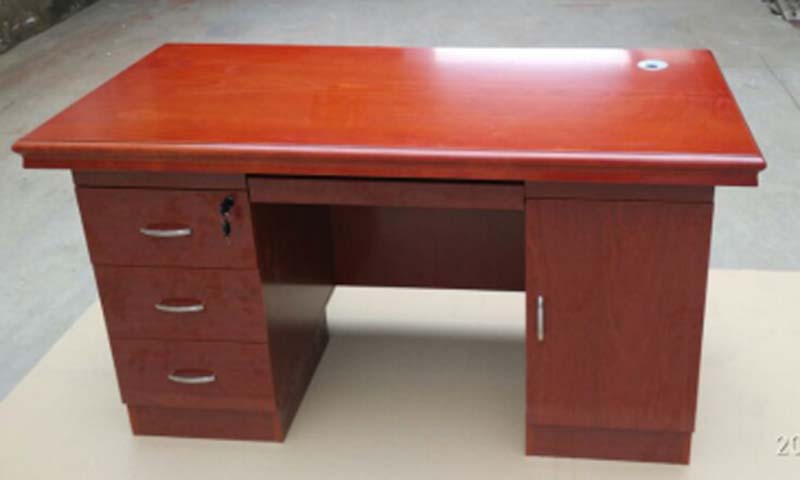 Reddish Brown Double-Pedestal Executive Office Desk