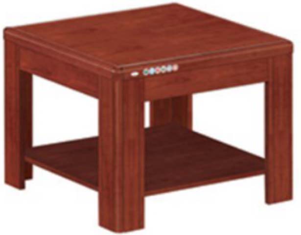 Reddish Brown Solid Wood Veneer Square Electric Heated Side Table