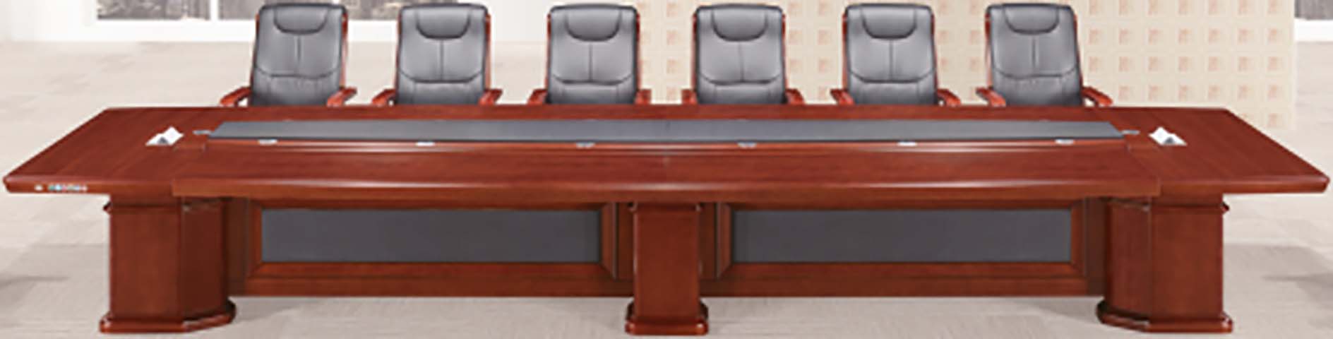 12-Person Rectangular Wood Veneer Conference Table