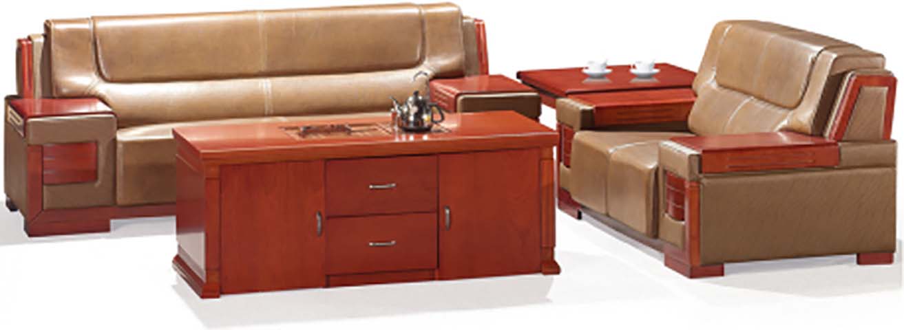 5-Piece Executive Reception Sofa Set with Tea Table and Side Tables