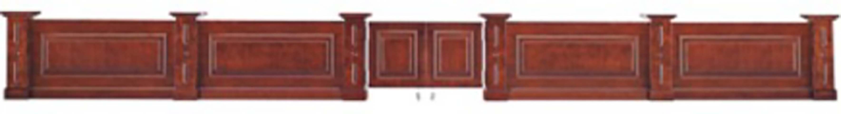 Traditional Raised-Panel Mahogany-Style 5-Bay Modular Reception Counter