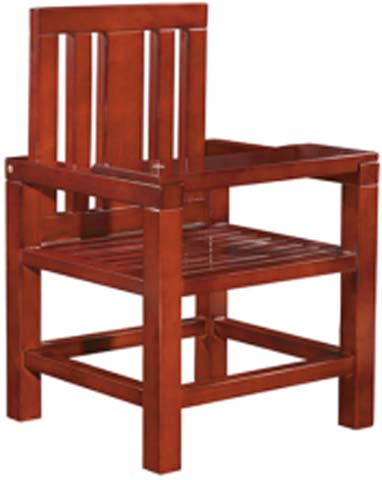 Mission Style Solid Wood Slatted Dining Armchair