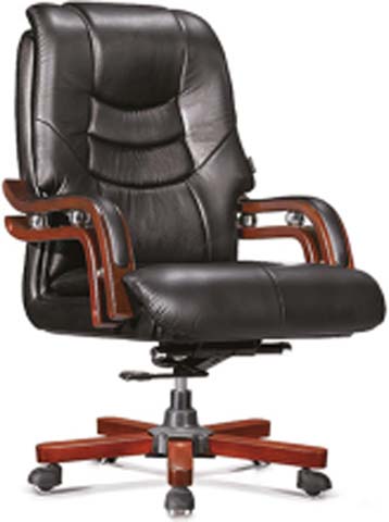 Black Leather Upholstered Executive Office Chair