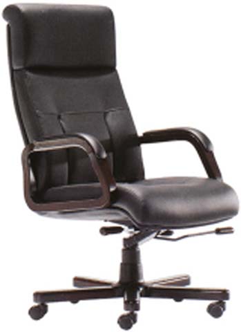 Dark Brown Faux Leather High-Back Executive Office Chair