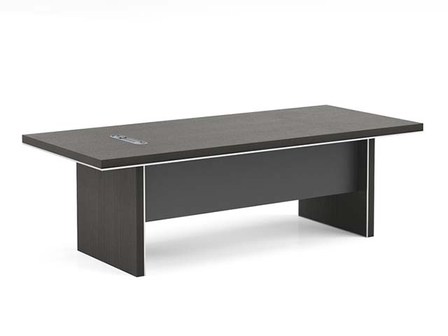 Rectangular 8-Person Panel Base Conference Table with Central Cable Grommet