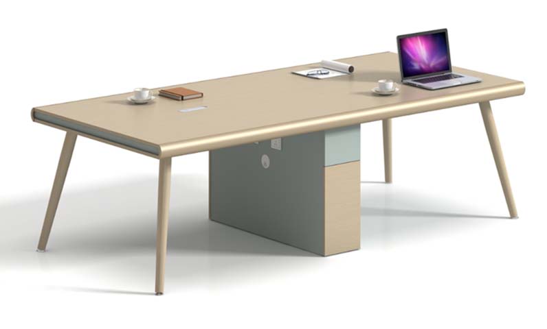 Modern Rectangular Conference Table with Central Cable Management