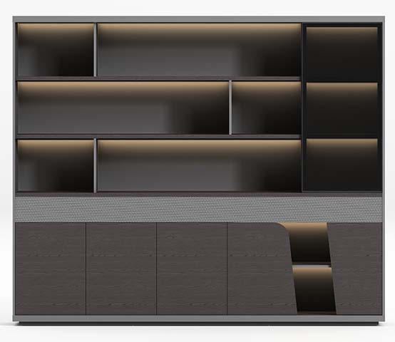 Modern Illuminated Office Display Storage Cabinet