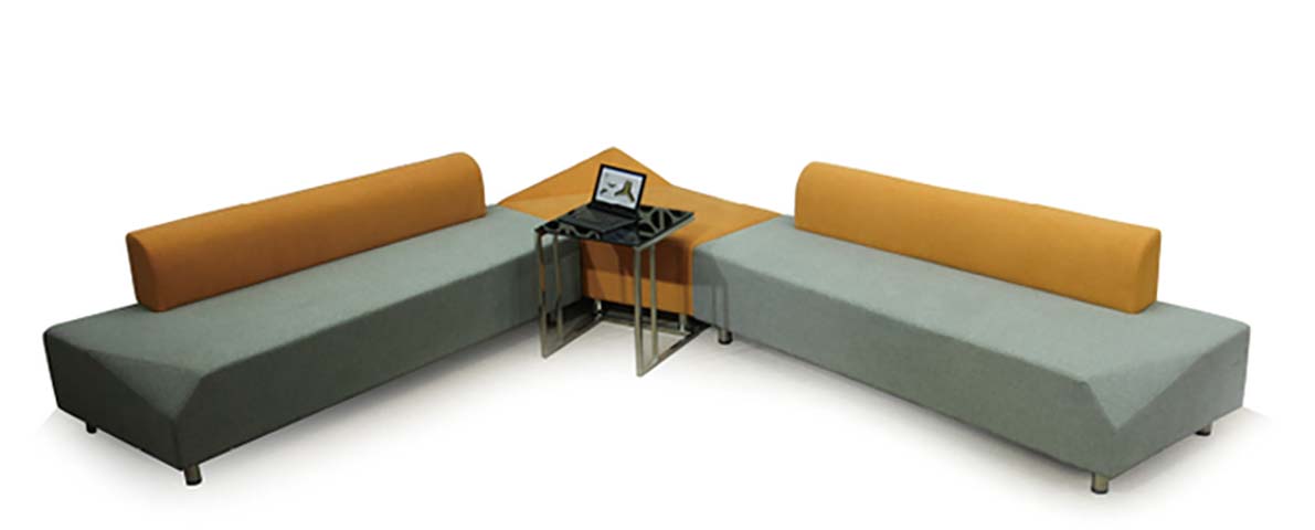 120-Degree 3-Piece Modular Corner Lounge Sofa Set with Side Table