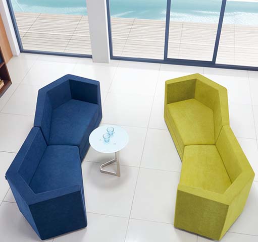 Modular 2-Seat Hexagonal L-Shape Lounge Sofa