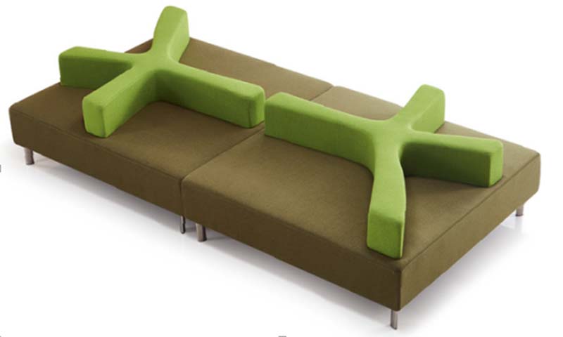 Modular X-Shaped Divider Lounge Sofa