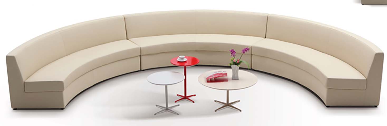 Cream Fabric Semi-Circular Curved Modular Lounge Sofa