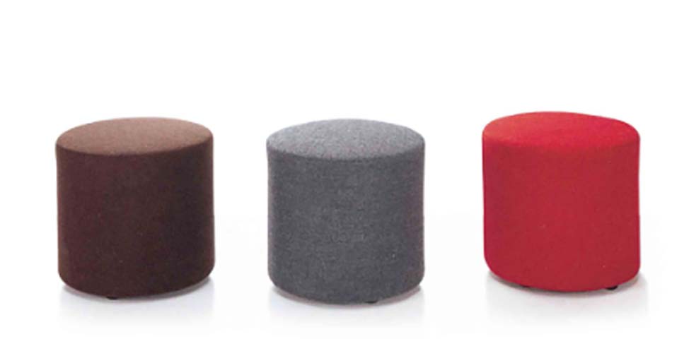 Fully Upholstered Cylindrical Ottoman Stool