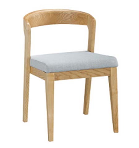 Armless Solid Wood Frame Curved Back Upholstered Dining Chair