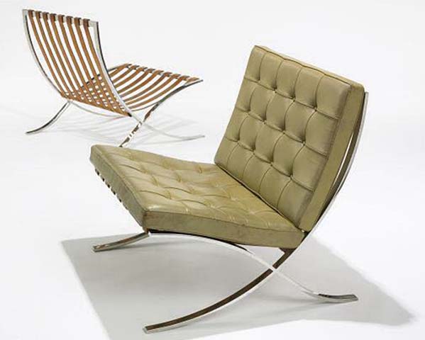 Armless Tufted Leather Cantilever Chrome X-Base Lounge Chair