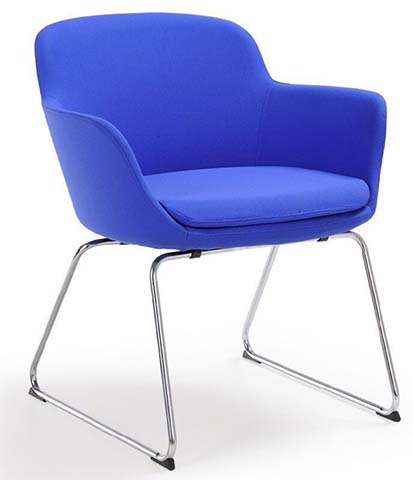 Fabric Upholstered Cantilever Visitor Chair with Integrated Armrests