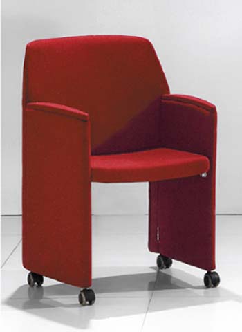 Upholstered Mobile Guest Armchair