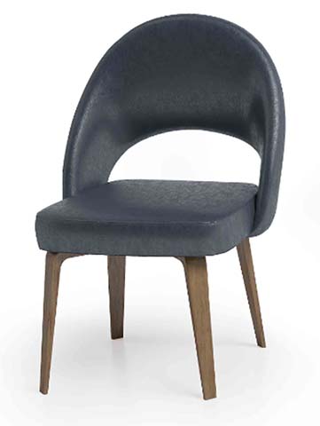Armless Upholstered Dining Chair with Open Cutout Back