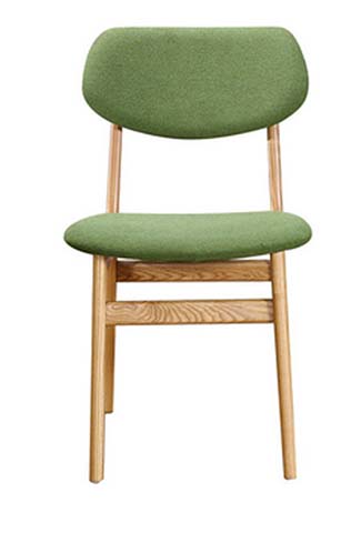 Sage Green Fabric Upholstered Armless Dining Chair with Light Oak Frame
