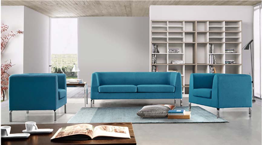 Teal Fabric 3-Piece Lounge Seating Set
