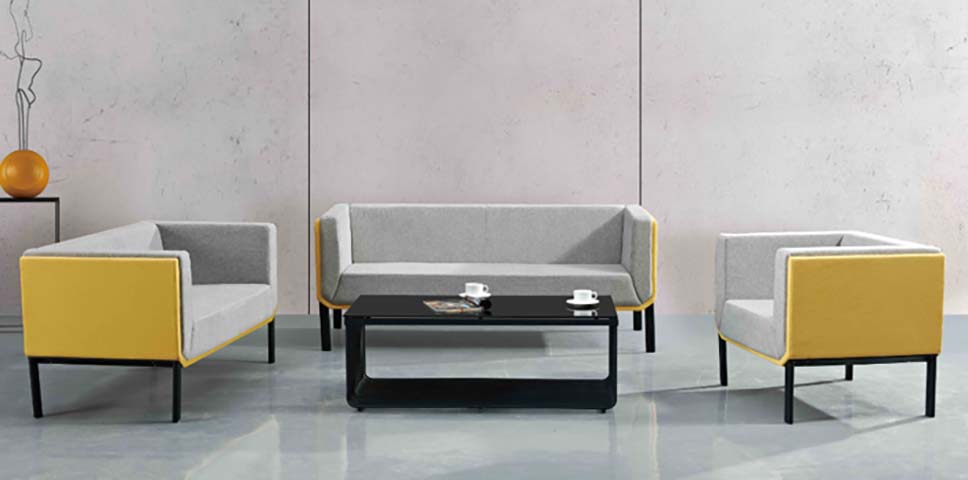3-Piece Modern Office Reception Lounge Seating Set with Coffee Table