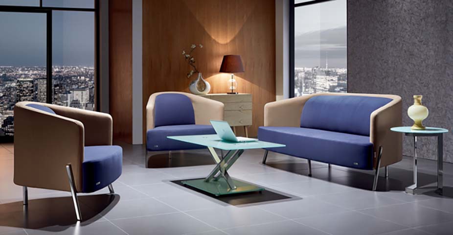 Modern Rectangular Glass Top Polished Metal X-Base Coffee Table
