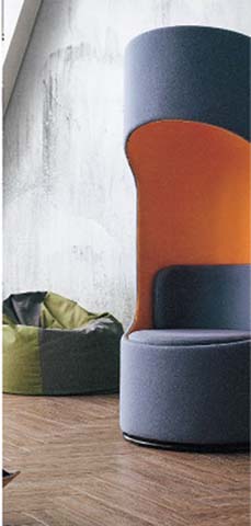 High-Back Upholstered Privacy Lounge Chair