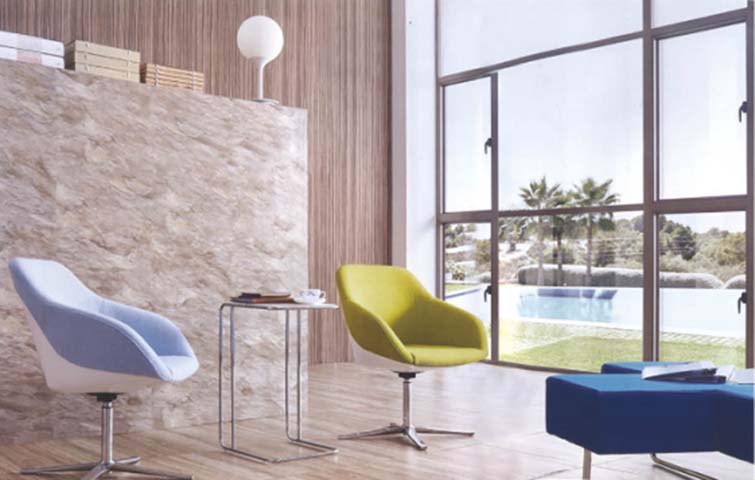 Upholstered Swivel Lounge Chair with Integrated Arms
