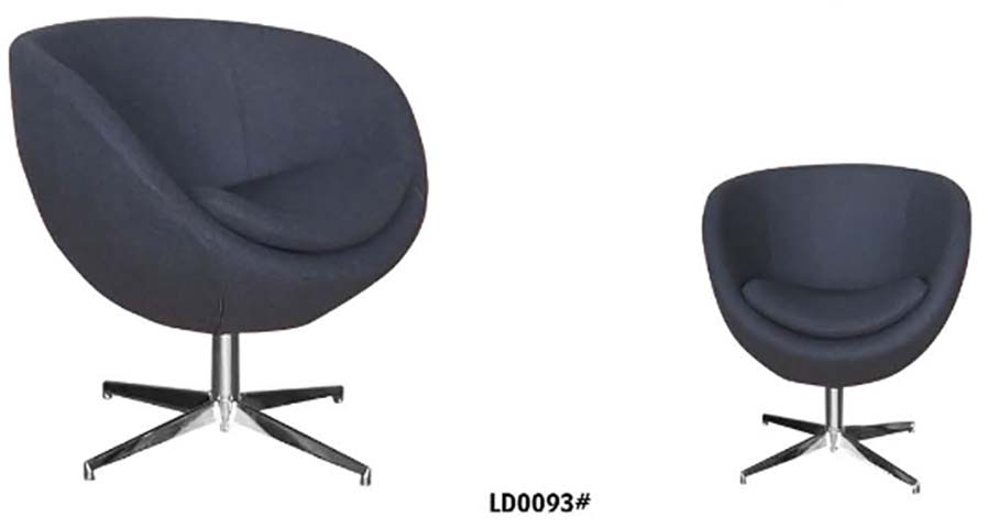 Upholstered Swivel Tub Lounge Chair with Four-Star Metal Base