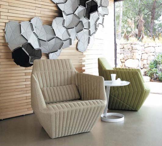 Fully Upholstered Channel-Tufted Lounge Armchair
