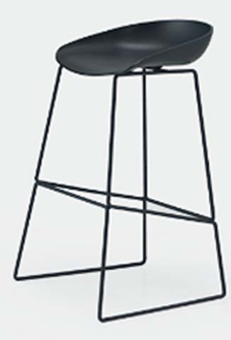 Matte Black Low-Back Wire Sled Bar Stool