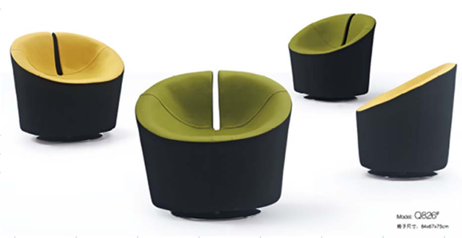Tub Swivel Lounge Chair with Split High Back