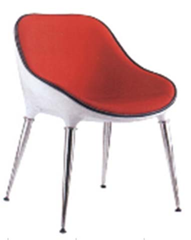 Upholstered Bucket Dining Chair with Metal Legs