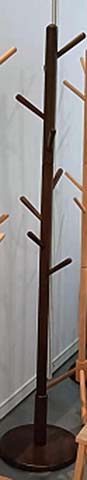 Freestanding Tree-Style Coat Rack with Round Base and Eight Pegs