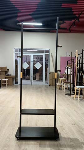 Black Two-Tier Double-Rail Garment Display Rack