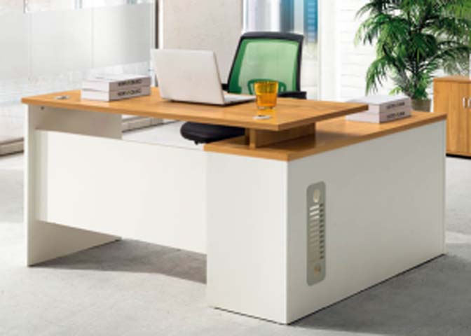 L-Shaped Executive Office Desk with Right Storage Pedestal